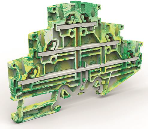 Трехуровневая клемма на 2,5 кв.мм с заземлением | ZEFTE200 | DKC