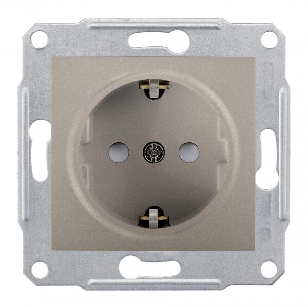 Sedna Титан Розетка 1-я с/з с защитными шторками | SDN3000168 | Schneider Electric