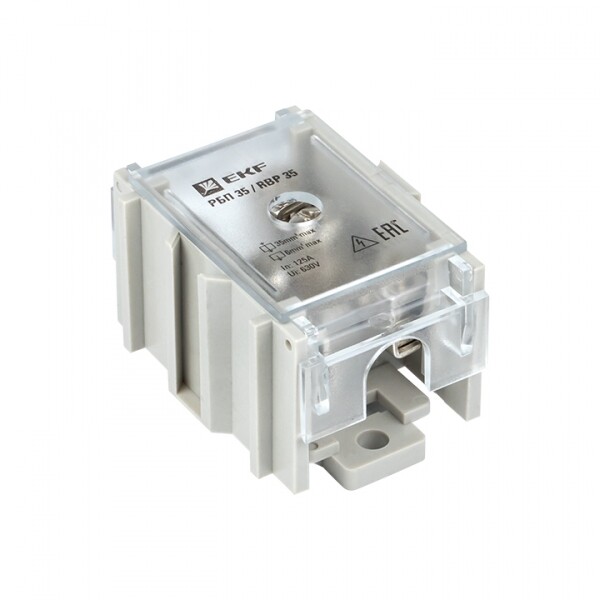 Распределительный блок проходной РБП 35 (1х35 - 4х6 мм2) 125/50 А EKF PROxima | RBP-35-50 | EKF