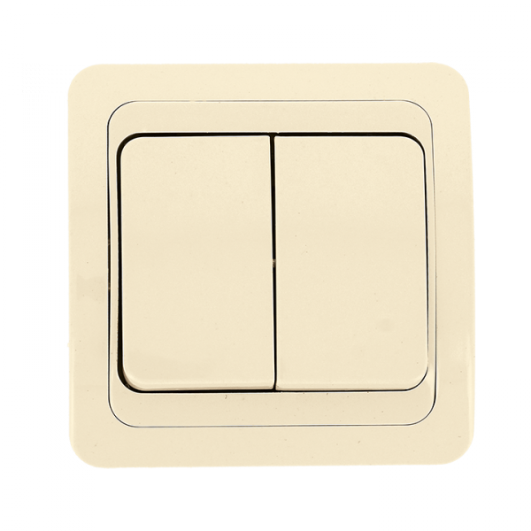 Лондон Выключатель 2-клавишный 10А бежевый EKF PROxima | EEV10-023-20 | EKF