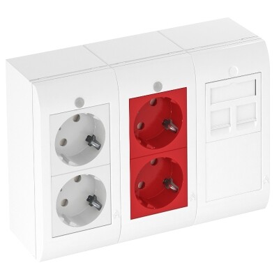 Система Modalnet укомплектованный блок 63x130x180 мм (белый) (WGA-K3WRD4 RW) | 6109916 | OBO Bettermann