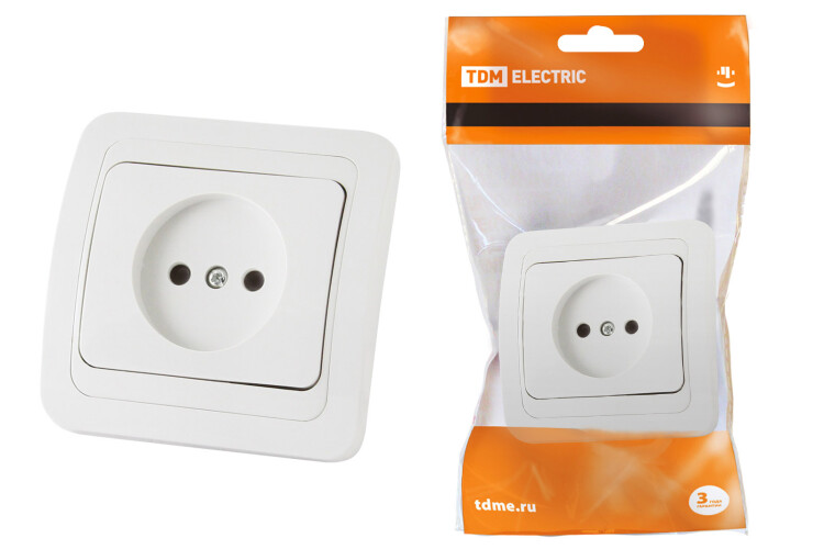 Розетка 2П 10А белая "Валдай" | SQ1804-0007 | TDM