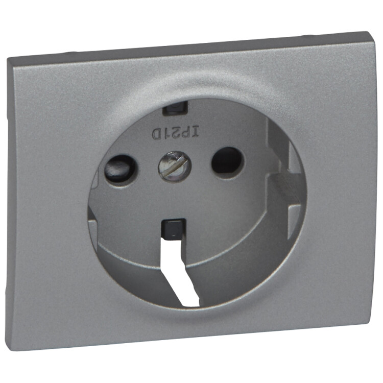 Galea Life Алюминий Накладка розетки с/з, с защитными шторками | 771321 | Legrand