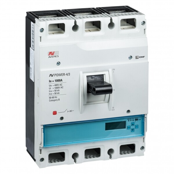 Автоматический выключатель AV POWER-4/3 1000А 50kA ETU6.2 | mccb-43-1000-6.2-av | EKF