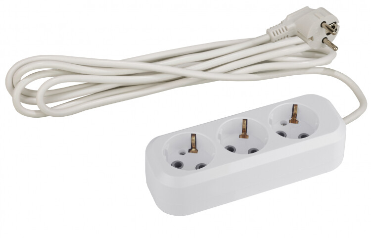 Удлинитель UX-3e-7m c заземл, 3х0,75мм2, 3гн, 7м (12/360) |Б0023158 | ЭРА