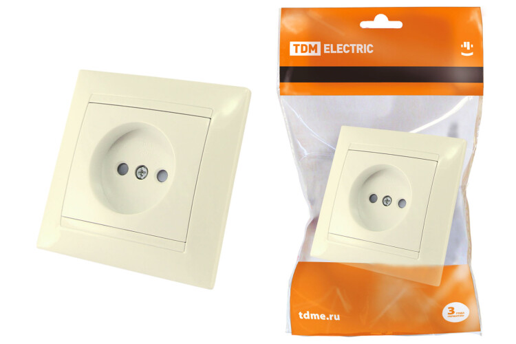 Розетка 2П 10А 250В с защ. шт. сл. кость "Лама" | SQ1815-0110 | TDM