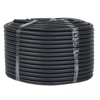 Труба гофр. ПНД Plast с зондом d25мм (50м.) черная PROxima | tpnd-25-50m | EKF