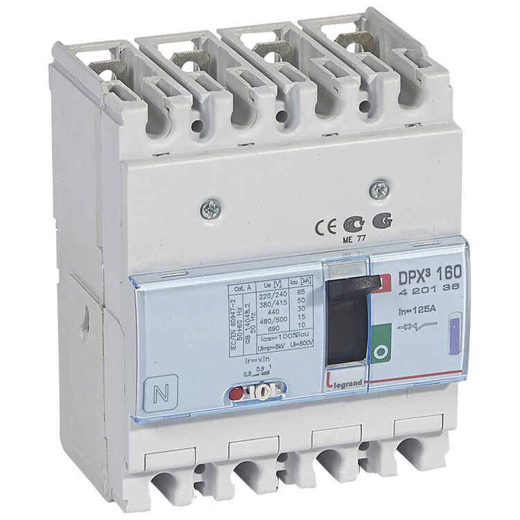Автоматический выключатель DPX3 160 - термомагнитный расцепитель - 50 кА - 400 В~ - 4П - 120 А | 420136 | Legrand