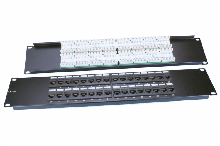 Патч-панель PP3-19-32-8P8C-C5E-110D 19", 2U, 32 порта RJ-45, категория 5e, Dual IDC, ROHS, цвет черный | 246097 | Hyperline