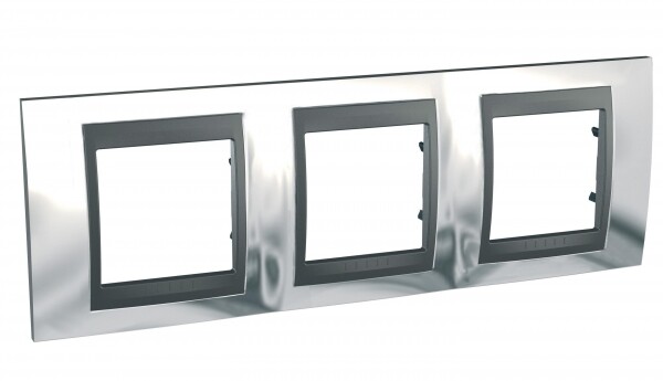 Unica TOP Хром/Графит Рамка 3-ая | MGU66.006.210 | Schneider Electric