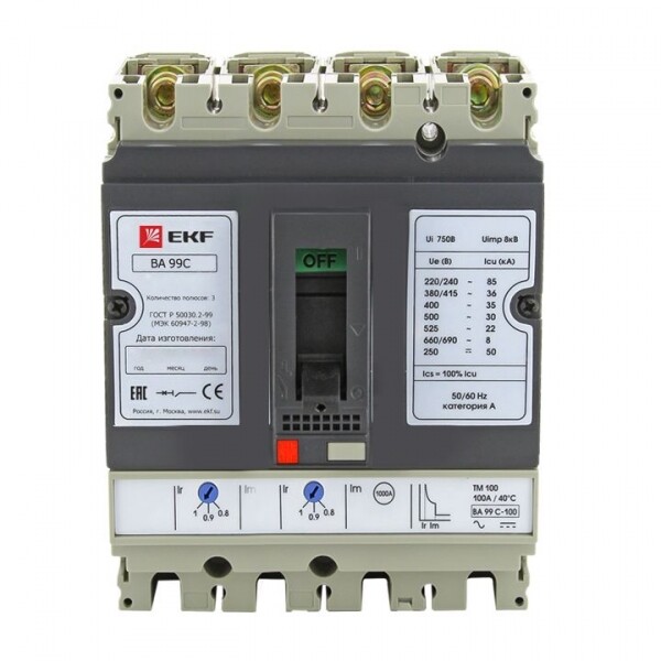 Автоматический выключатель ВА-99C (Compact NS) 630/630А 3P+N 45кА EKF | mccb99C-630-630+N | EKF