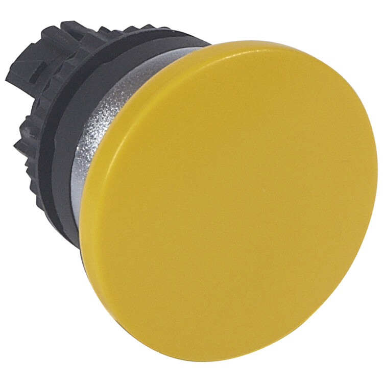 Кнопка с пружинным возвратом ? 40 - Osmoz - для комплектации - с грибовидным толкателем - без подсветки - жёлтый | 023837 | Legrand