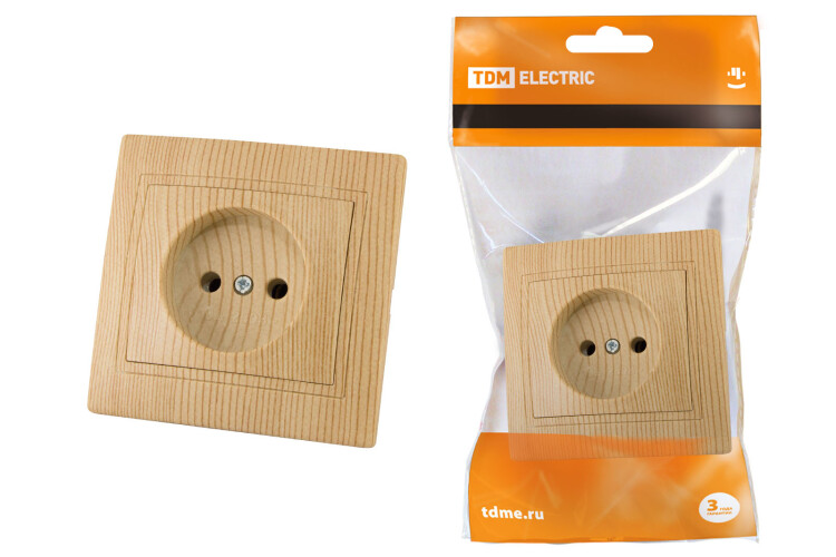 Розетка 2П 10А 250В "ЭКО" (сосна) "Таймыр" | SQ1814-0211 | TDM
