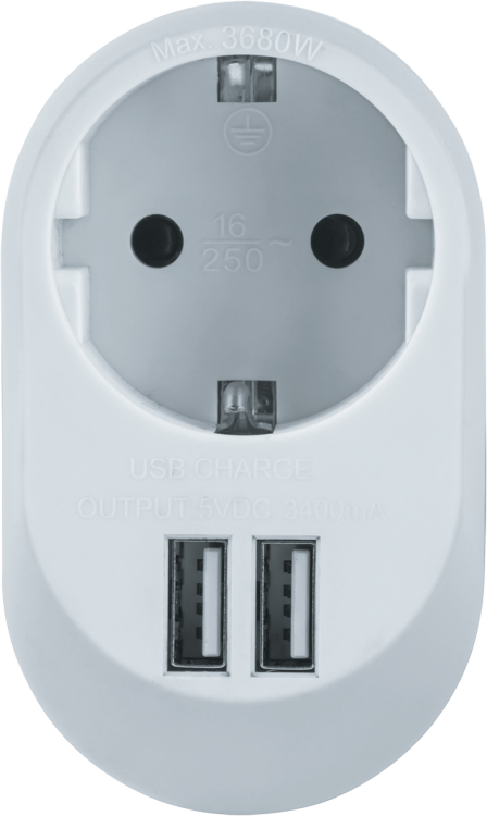 Адаптер 61 454 NAD-USB01-1E-C-WH с/з 1 гн. USB3.4A |61454 |Navigator