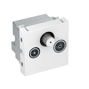 Антенная розетка TB+радио+спутник Modul45 45x45 мм (серебристый) (ANT-3SD AL1) | 6105286 | OBO Bettermann