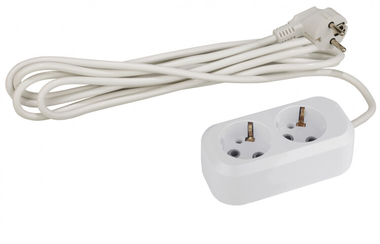 Удлинитель UX-2e-1,5m c заземл, 3х0,75мм2, 2гн, 1,5м (20/600) |Б0023152 | ЭРА