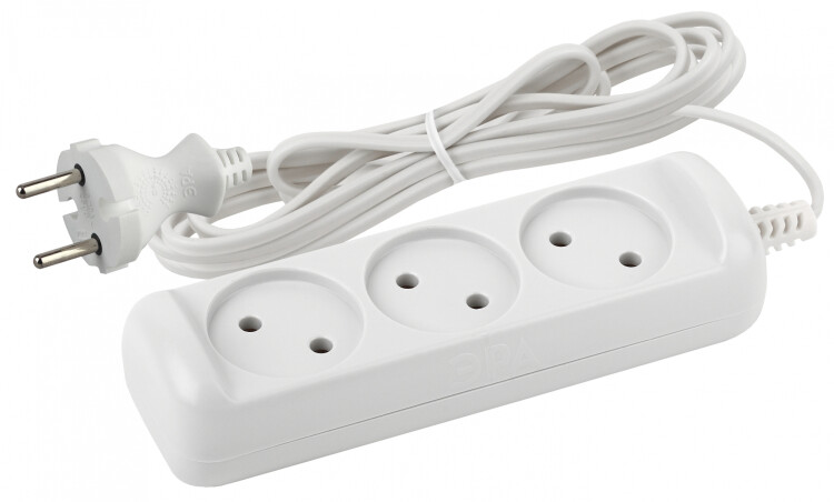 Удлинитель Россия UX-3-3m Удлин-ль без заземл., 1300Вт, 3гн, 3м | Б0035748 | ЭРА