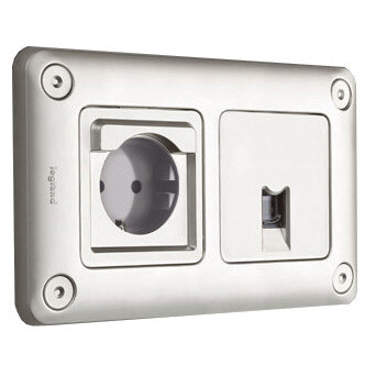 Розетка - Программа Soliroc - 2К+З - немецкий стандарт - с защитными шторками - с винтовыми зажимами - без крышки IP 20 | 077836 | Legrand