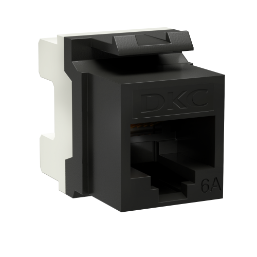 Модуль Keystone RJ45 CAT6А не экранированный, 180 градусов, черный | RNK6AU180BK | DKC
