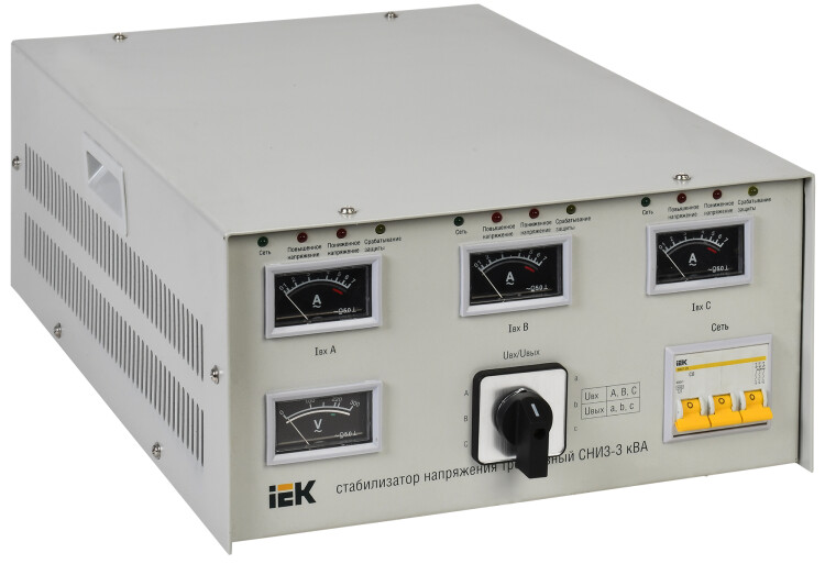 Стабилизатор напряжения СНИ3-3 кВА трехфазный | IVS10-3-03000 | IEK