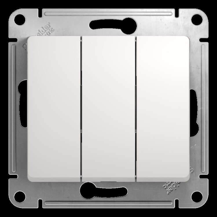 Glossa Белый Выключатель 3-клавишный, сх.3, 10АХ | GSL000131 | Schneider Electric