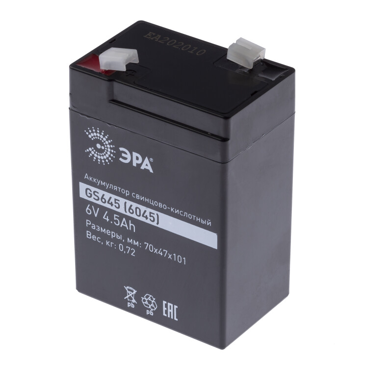 Аккумулятор GS645 (Cвинцово-кислотный 6V 4,5) (20/660) | Б0050074 | ЭРА