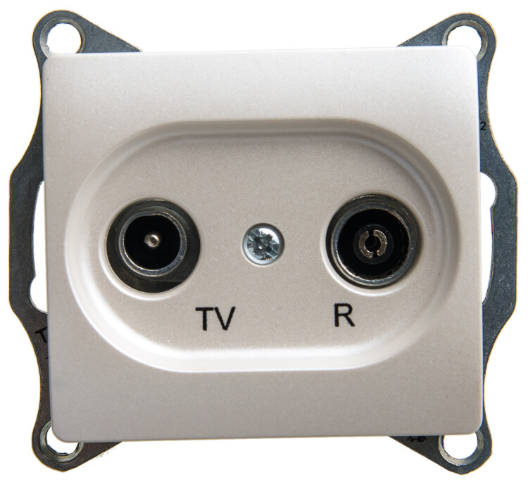 Glossa Перламутр TV-R Розетка проходная 4DB | GSL000695 | Schneider Electric