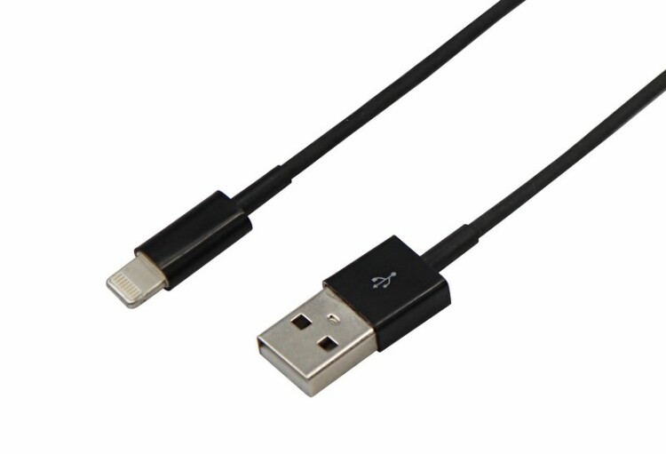 USB кабель для iPhone 5/6/7 моделей шнур 1 м черный | 18-1122 | REXANT