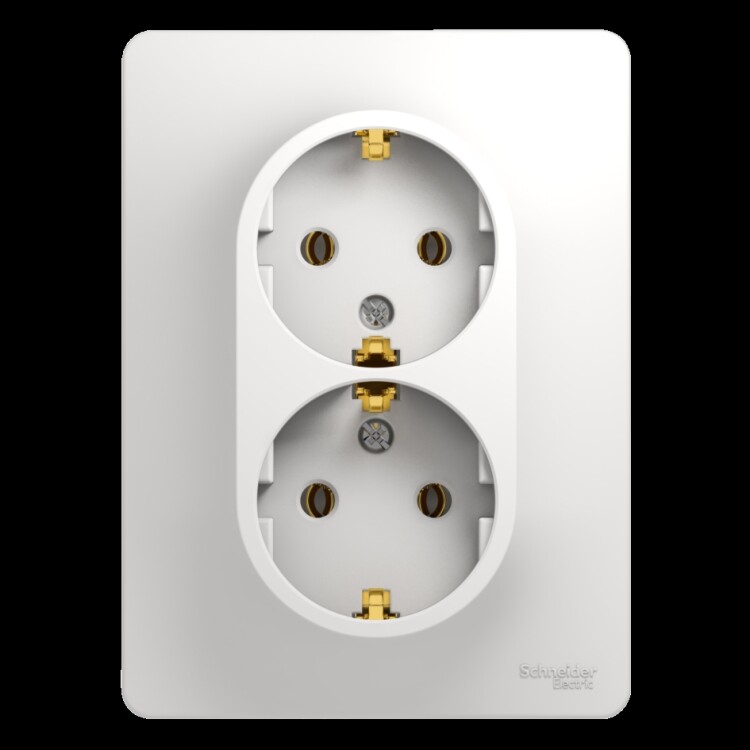 Glossa Белый Розетка 2-я с/з (в сборе с рамкой) | GSL000124 | Schneider Electric