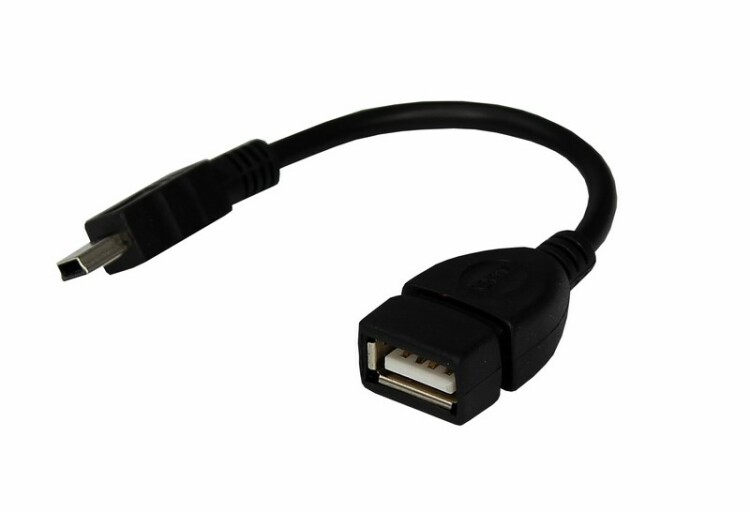 USB кабель OTG mini USB на USB шнур 0.15 м черный | 18-1181 | REXANT