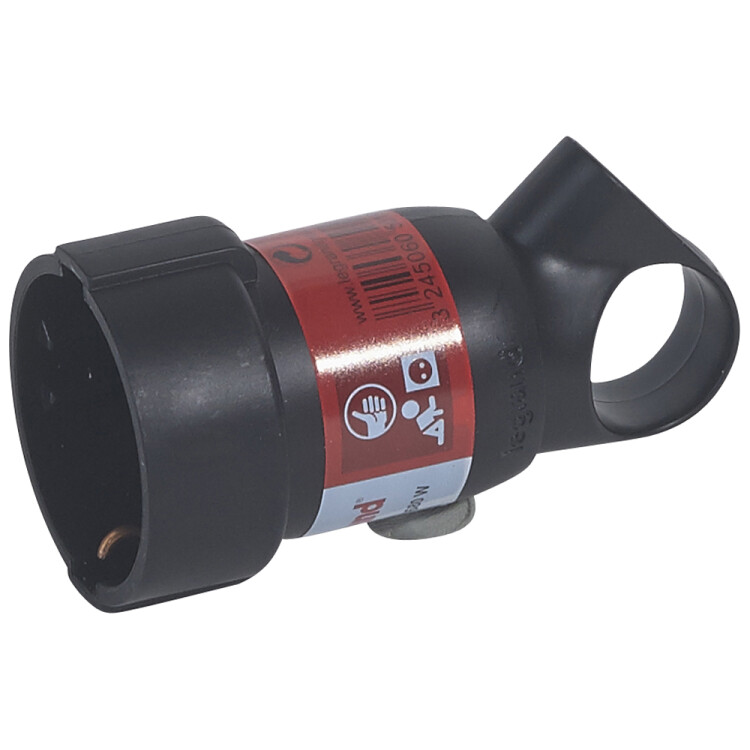 Розетка 2К+3 - серия Элиум - 16 А - с кольцом - пластик - винтовой зажим - чёрный | 050195 | Legrand