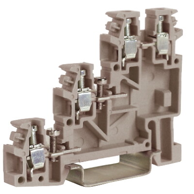 TTLS.2GR, 3 уровневый проходной зажим для сенсоров серый 2,5 кв.мм | ZTL100GR | DKC