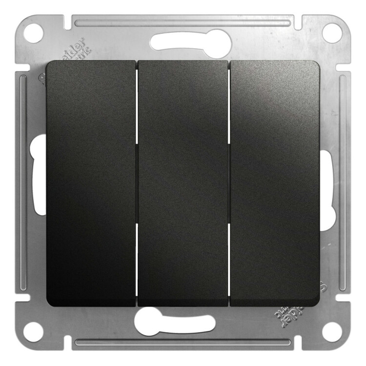 Glossa Антрацит Выключатель 3-клавишный сх.3, 10AX | GSL000731 | Schneider Electric