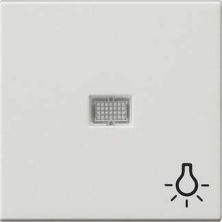 Клавиша одинарная перекидная для выкл-ля/кнопки символ «свет» пластик белый матовая IP20 с полем д/мар-ки Gira System 55 | 063027 | GIRA