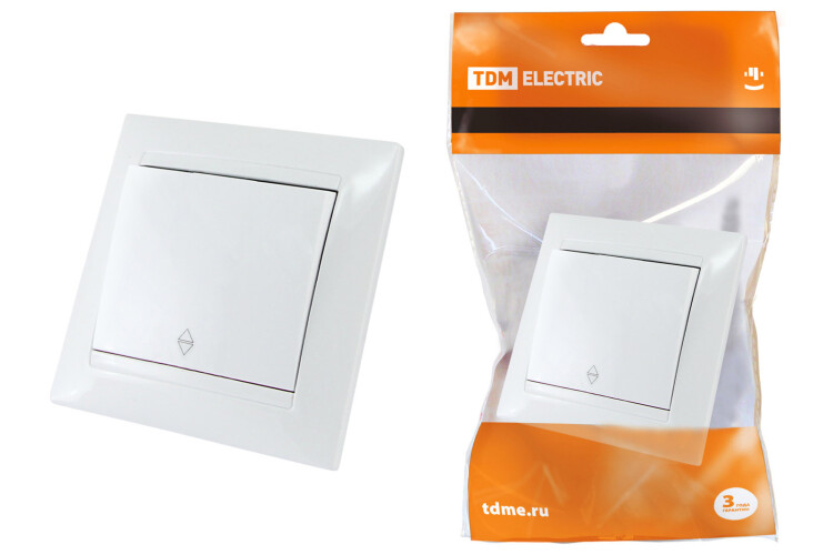 Выключатель на 2 направления 1 кл. 10А белый "Лама" | SQ1815-0006 | TDM