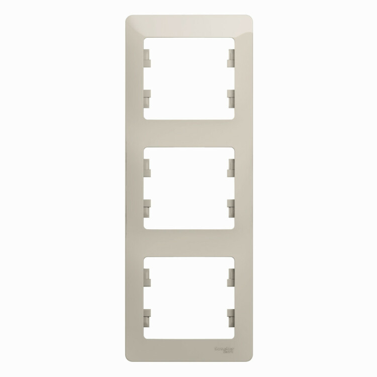 Glossa Молочный Рамка 3-ая, вертикальная | GSL000907 | Schneider Electric