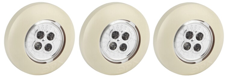 SB-505 Фонарь пушлайт "Аврора" [4xLED, 3xAAA, слон. кость, 3шт в кор] (20/120/480) | Б0029185 | ЭРА