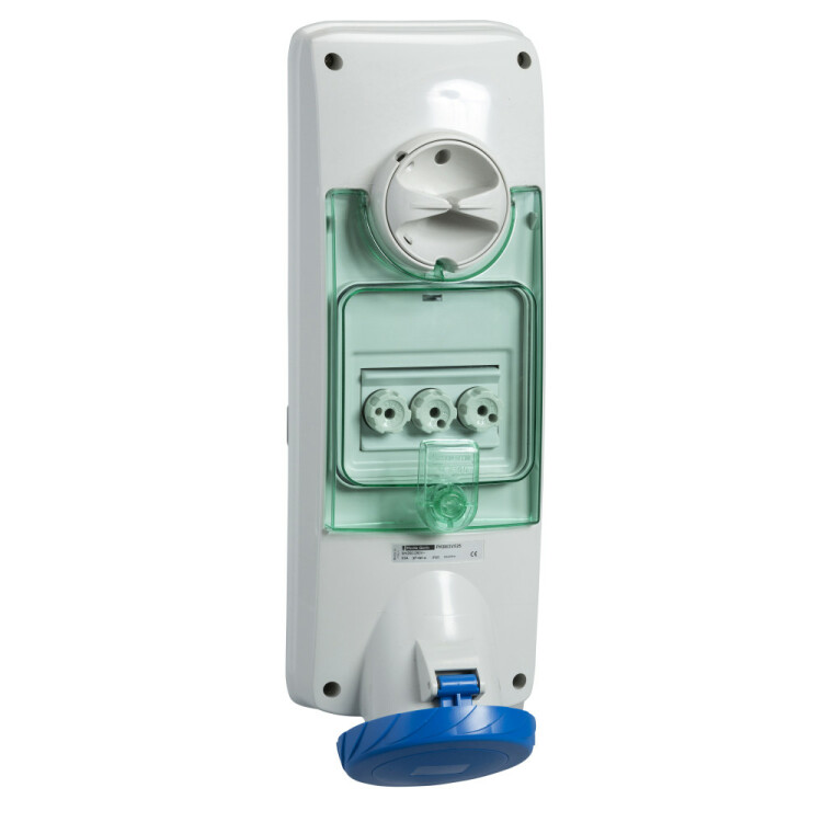 ПАНЕЛЬНАЯ РОЗЕТКА UNIKA С ДЕРЖ ПРЕДОХР 63A 2P-E 200-250 IP 65 | PKB63V523 | Schneider Electric
