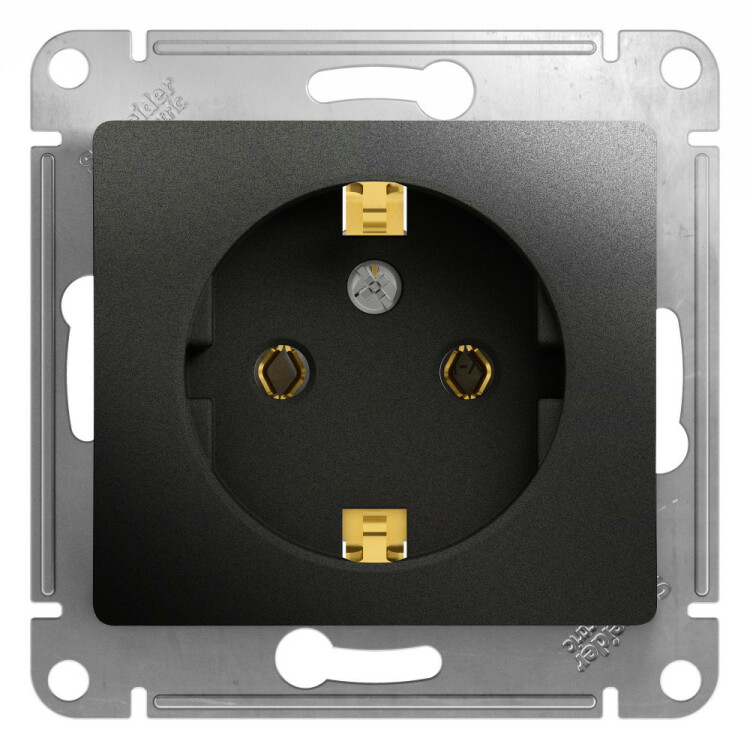 Glossa Антрацит Розетка с/з, 16А | GSL000743 | Schneider Electric