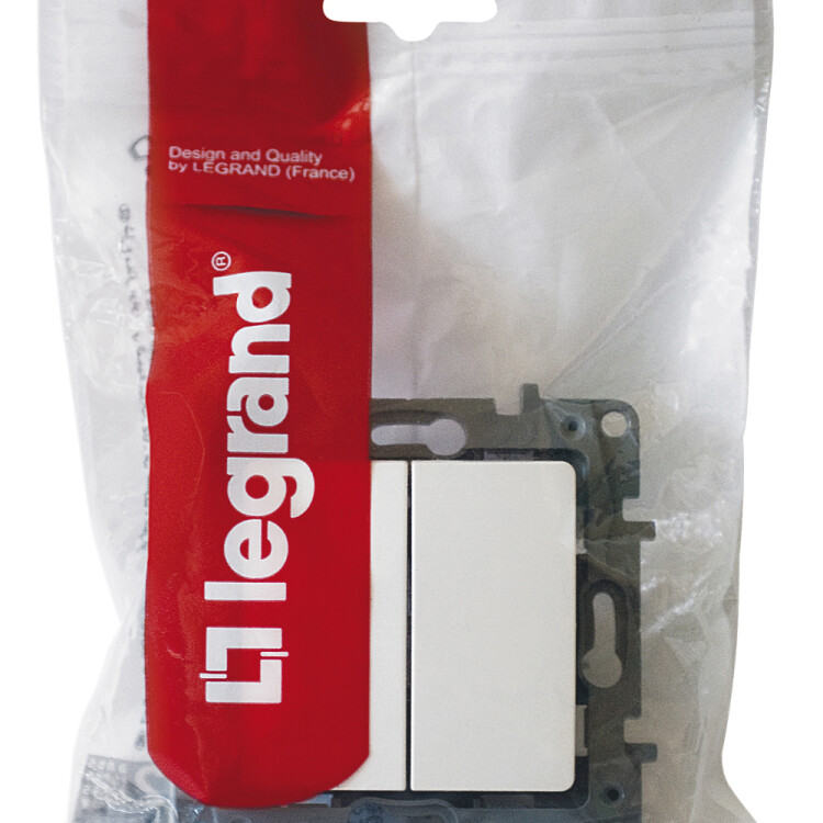 Etika Белый Переключатель 2-клавишный, 10А, авт. клем. | 672212 | Legrand